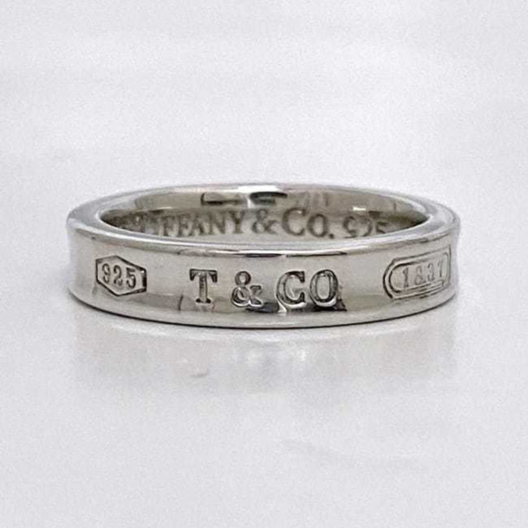 Tiffany Narrow Ring ec-20929 Silver 1837 Size 10 Ag 925 SILVER TIFFANY&Co. Engraved Ladies