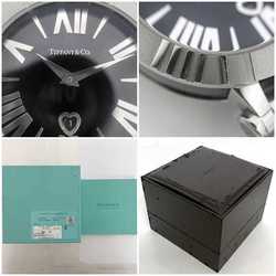 Tiffany Watch Atlas f-21082 Black Silver T10018593 36mm Men's SS Ceramic Quartz TIFFANY&Co. Round Heart Dial Battery Operated Roman Numerals Working Replaced