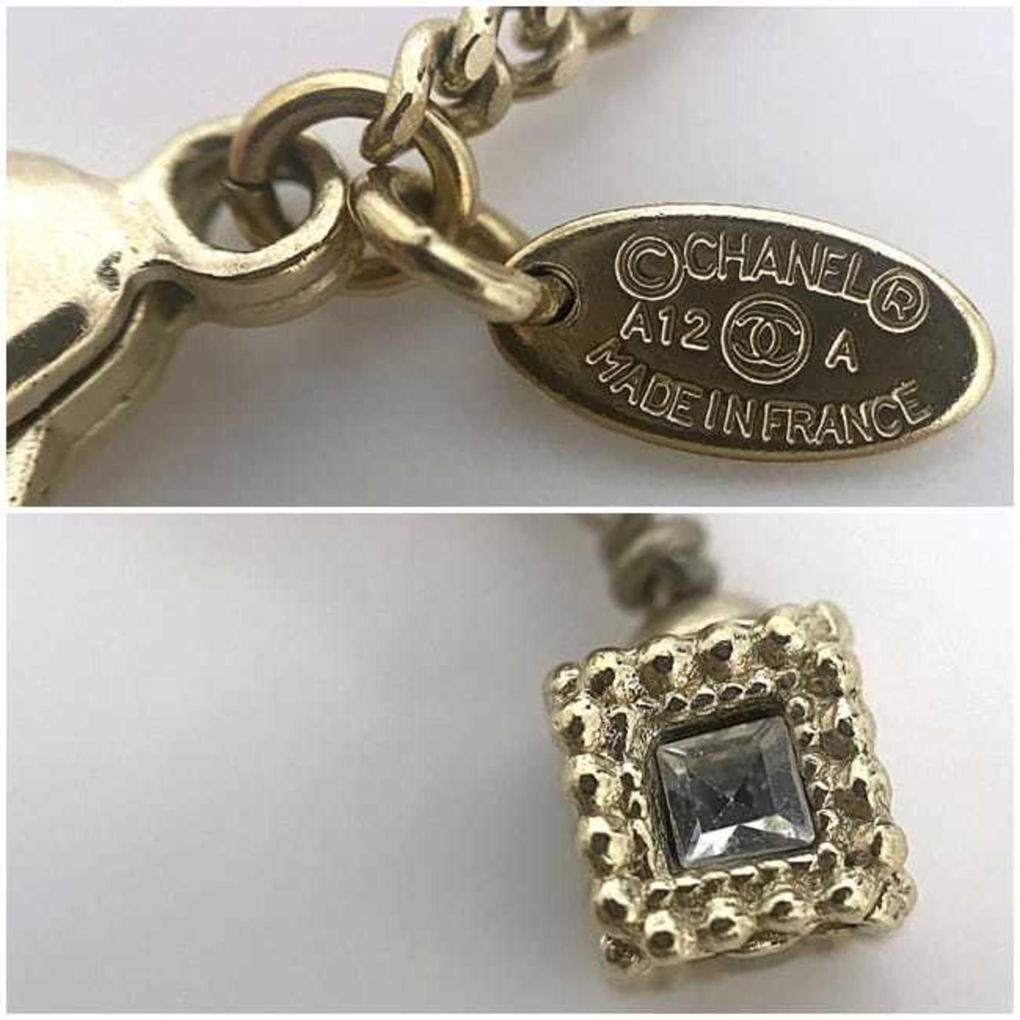 Chanel Long Necklace Gold Coco Mark GP A12 A CHANEL Swing Cube 2way