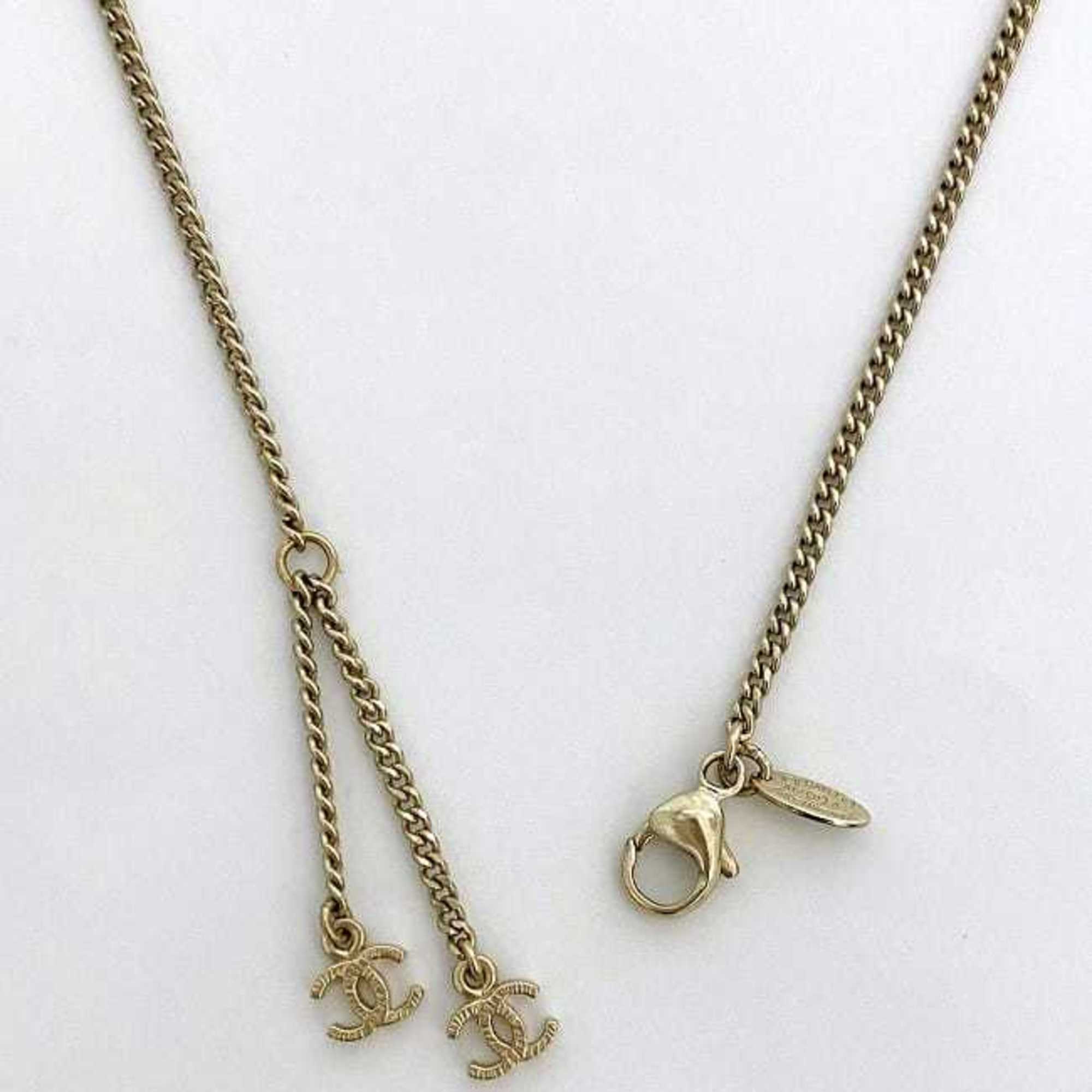 Chanel Long Necklace Gold Coco Mark GP A12 A CHANEL Swing Cube 2way