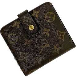 Louis Vuitton Bi-fold Wallet Compact Zip Brown Monogram M61667 Canvas MI0031 LOUIS VUITTON Unisex Men's