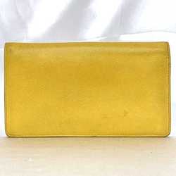 Chanel Bi-fold Long Wallet ec-21016 Yellow Coco Button A20904 Leather 9th Series CHANEL Mark Boutique Seal Included Women's