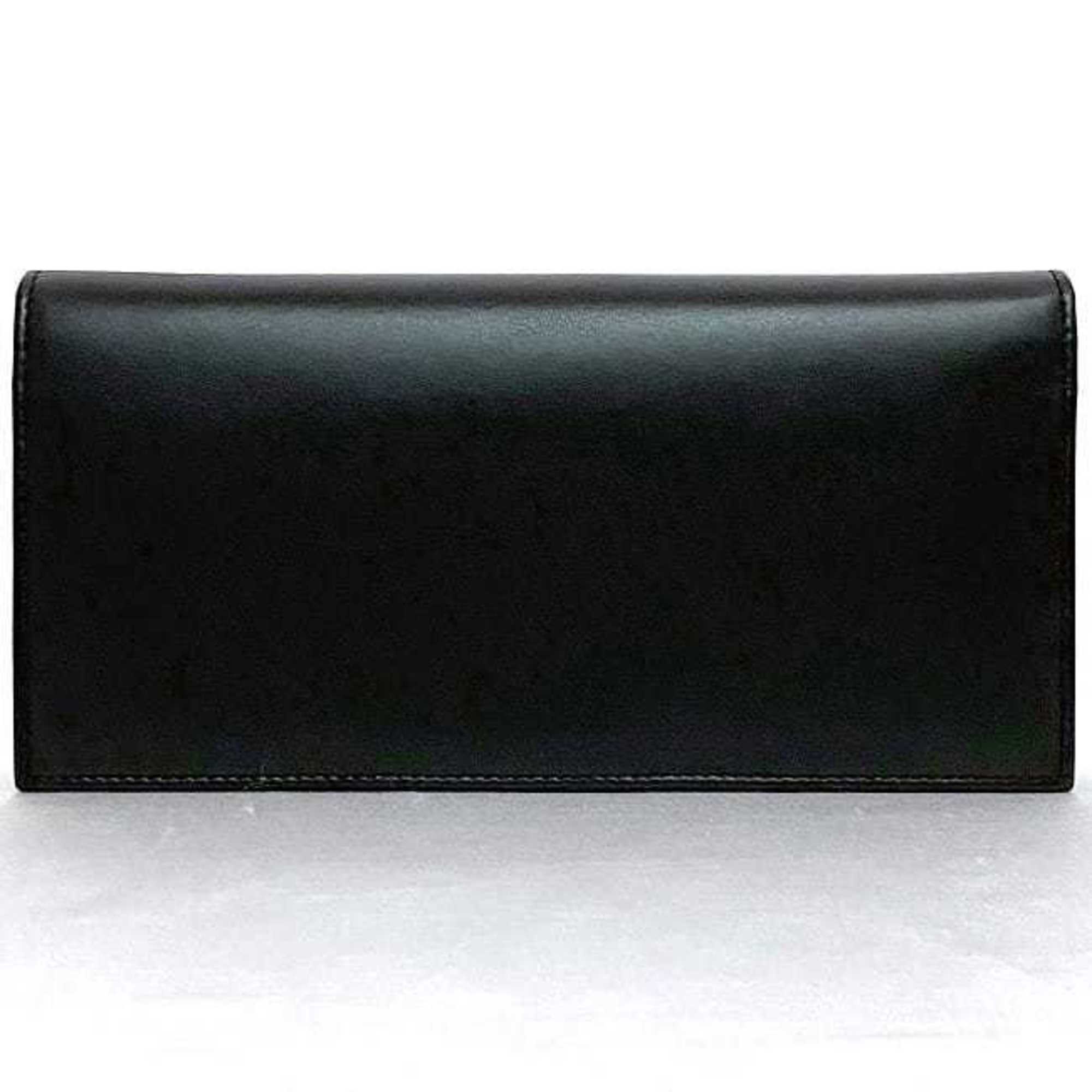 Salvatore Ferragamo Bi-fold Long Wallet f-20995 Dark Green 66-3552 Leather Folding Black