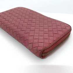 Bottega Veneta Round Long Wallet ec-21014 Pink Intrecciato Leather BOTTEGA VENETA Women's