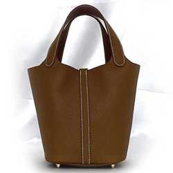 Hermes handbag Picotin Lock PM brown gold leather Taurillon Clemence U stamp HERMES color ladies compact