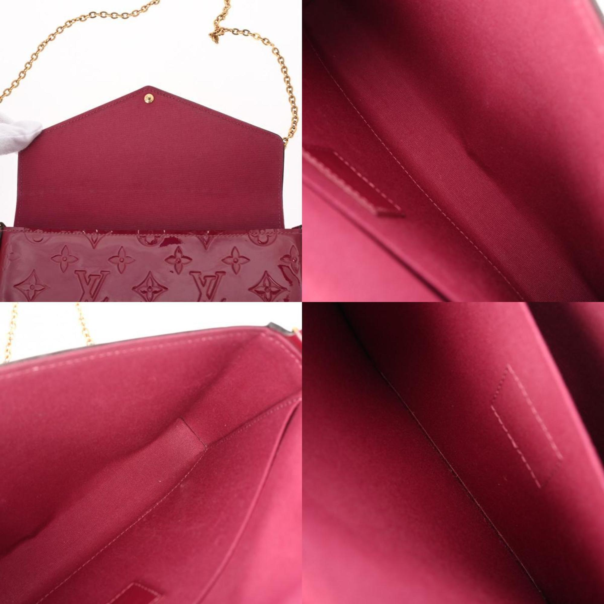 LOUIS VUITTON Vernis Pochette Felicie Shoulder Magenta M61469 Women's Monogram Clutch Bag