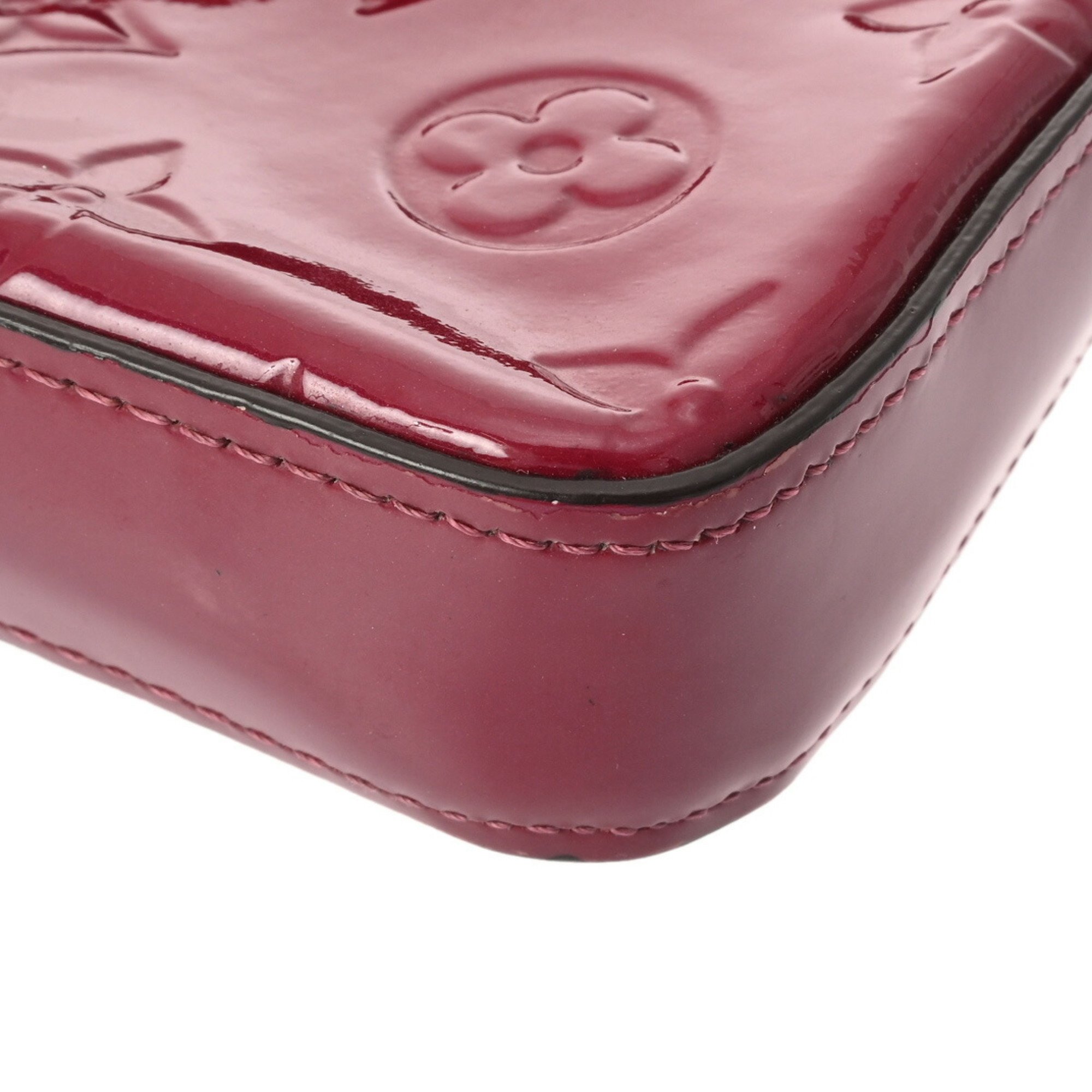 LOUIS VUITTON Vernis Pochette Felicie Shoulder Magenta M61469 Women's Monogram Clutch Bag