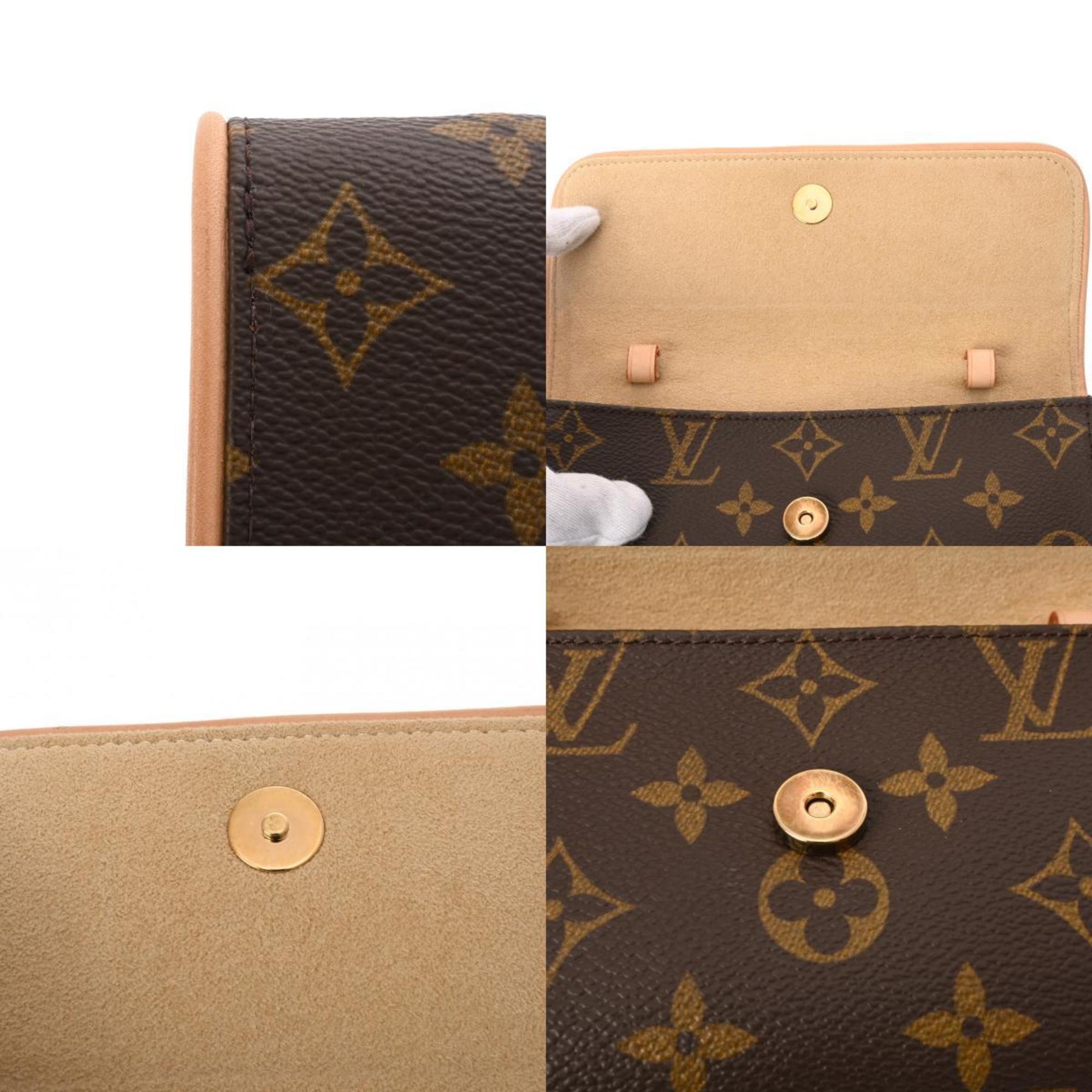 LOUIS VUITTON Louis Vuitton Monogram Pochette Twin PM Brown M51854 Women's Canvas Shoulder Bag