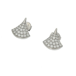 BVLGARI Diva Dream Pavé Diamond - Women's 18K White Gold Earrings