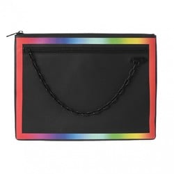 LOUIS VUITTON Taiga Pochette Black/Rainbow M30347 Men's Clutch Bag