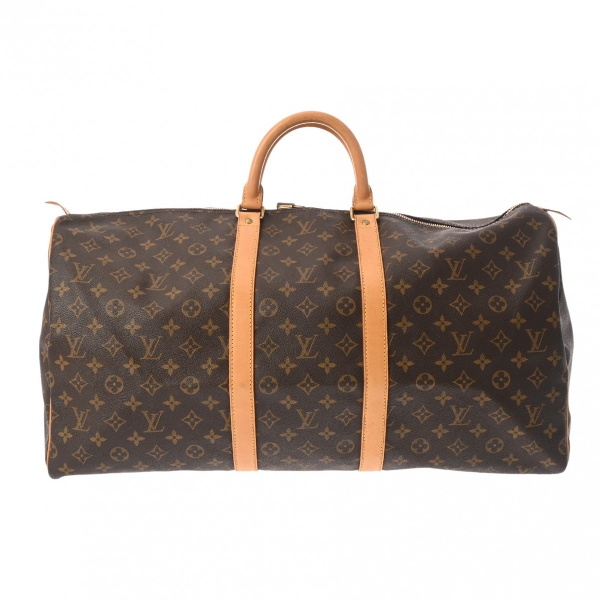 LOUIS VUITTON Louis Vuitton Monogram Keepall 55 Brown M41424 Unisex Canvas Boston Bag