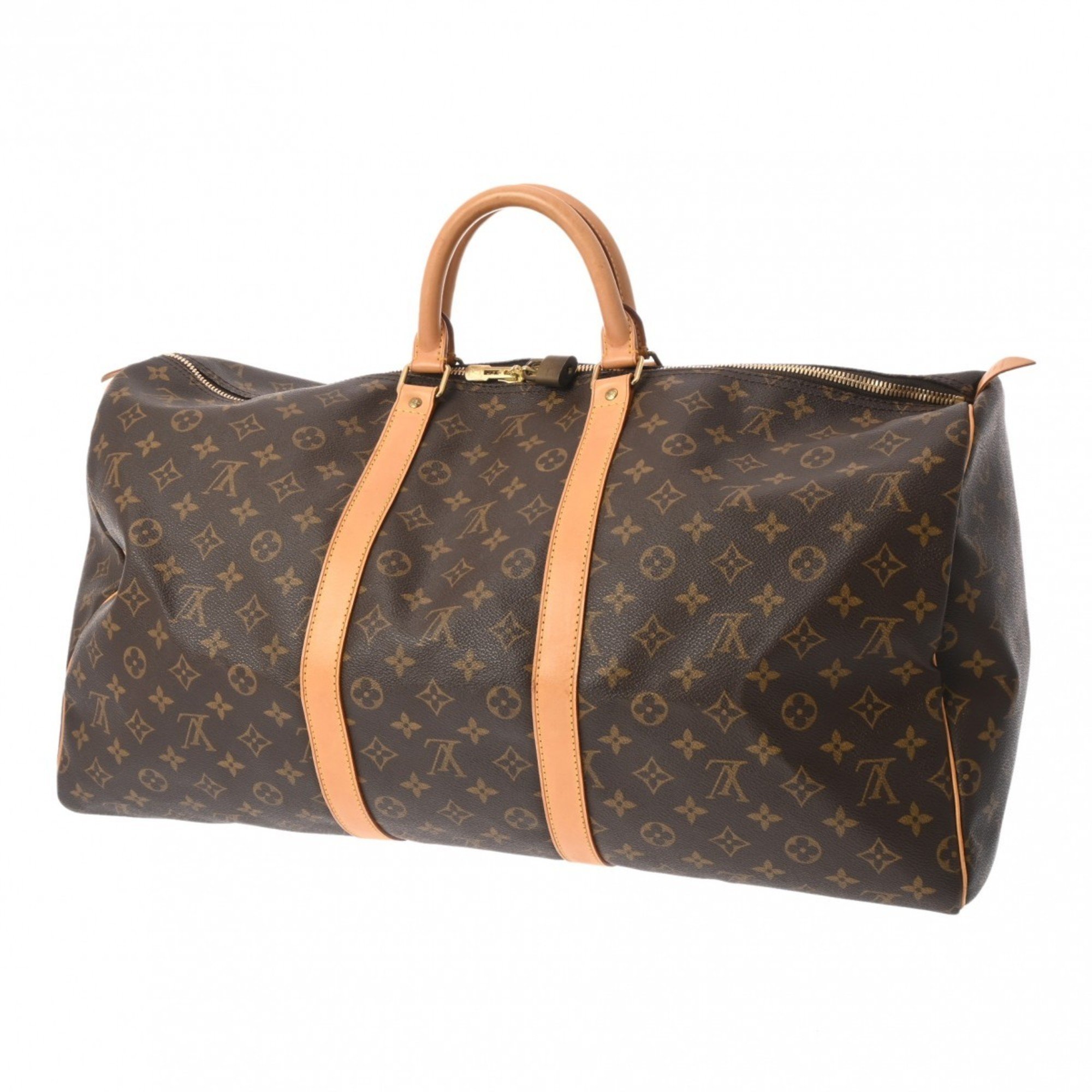 LOUIS VUITTON Louis Vuitton Monogram Keepall 55 Brown M41424 Unisex Canvas Boston Bag