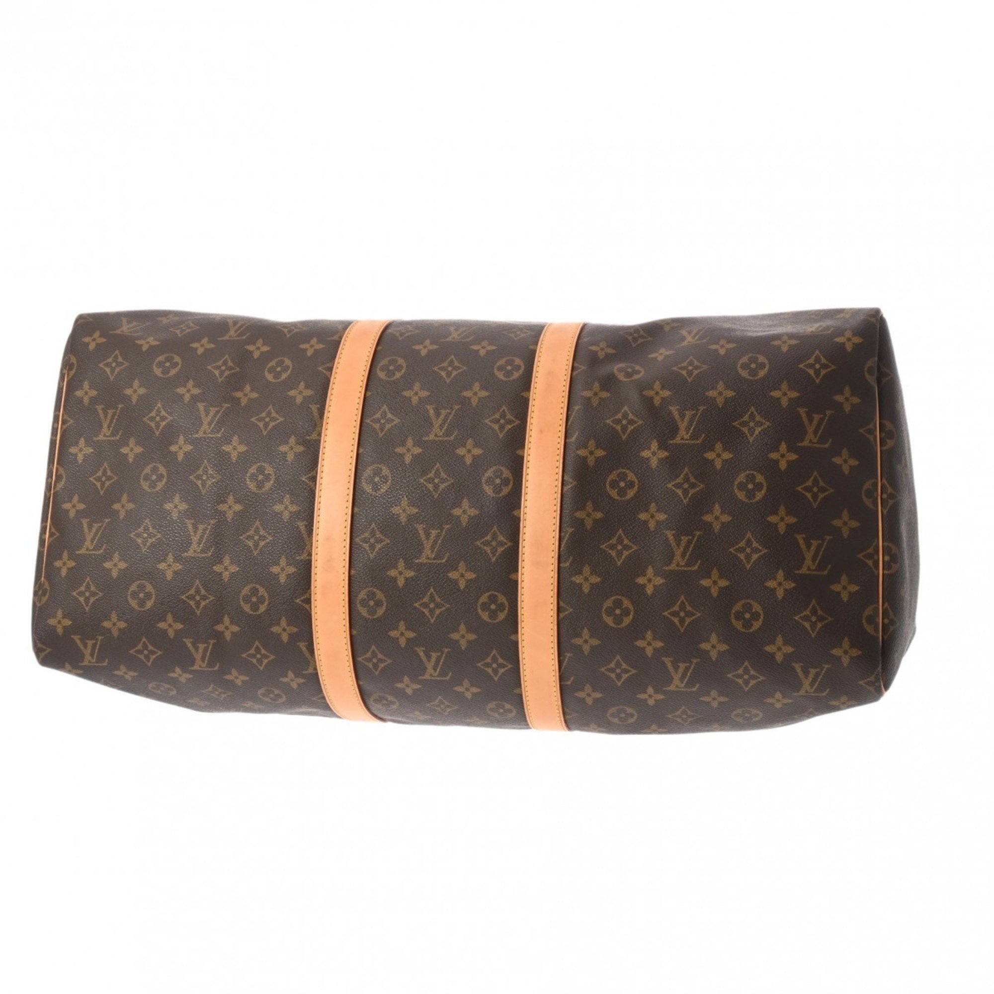 LOUIS VUITTON Louis Vuitton Monogram Keepall 55 Brown M41424 Unisex Canvas Boston Bag