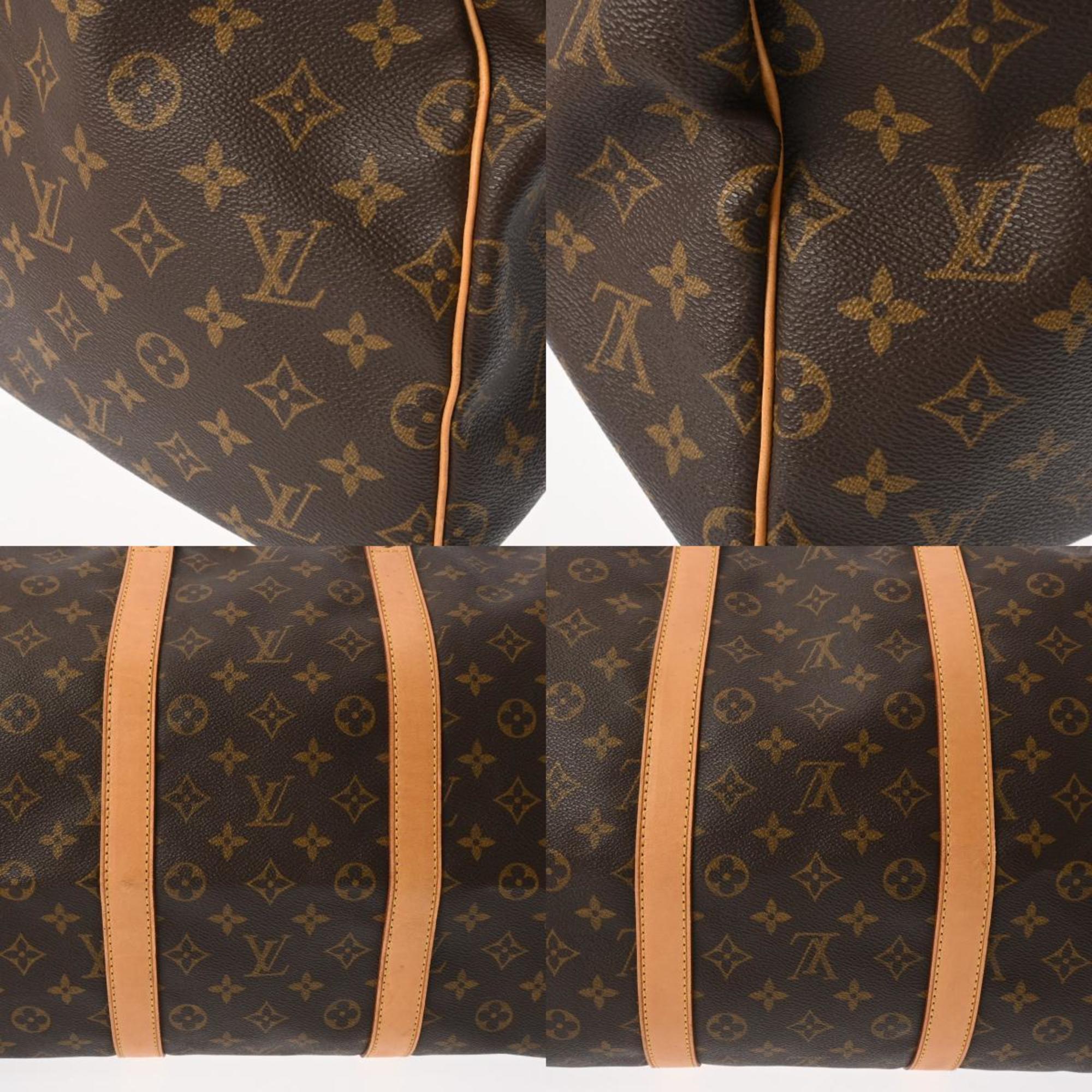 LOUIS VUITTON Louis Vuitton Monogram Keepall 55 Brown M41424 Unisex Canvas Boston Bag