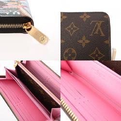 LOUIS VUITTON Louis Vuitton Monogram Zippy Wallet Vivienne Holiday Brown Pink M82614 Women's Canvas Long