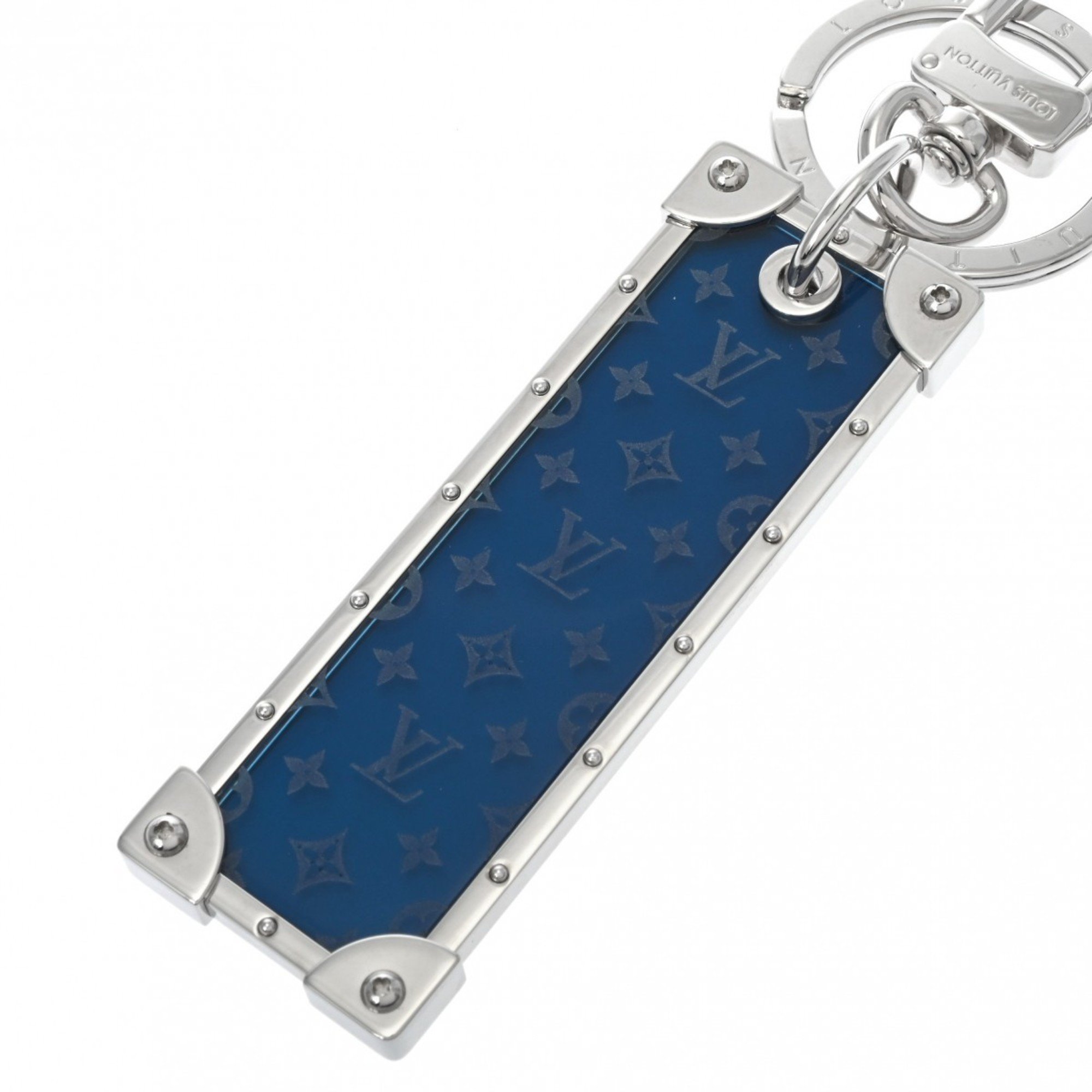 LOUIS VUITTON Louis Vuitton Portecle Marprism Keyring Silver/Blue M68303 Women's Metal Keychain