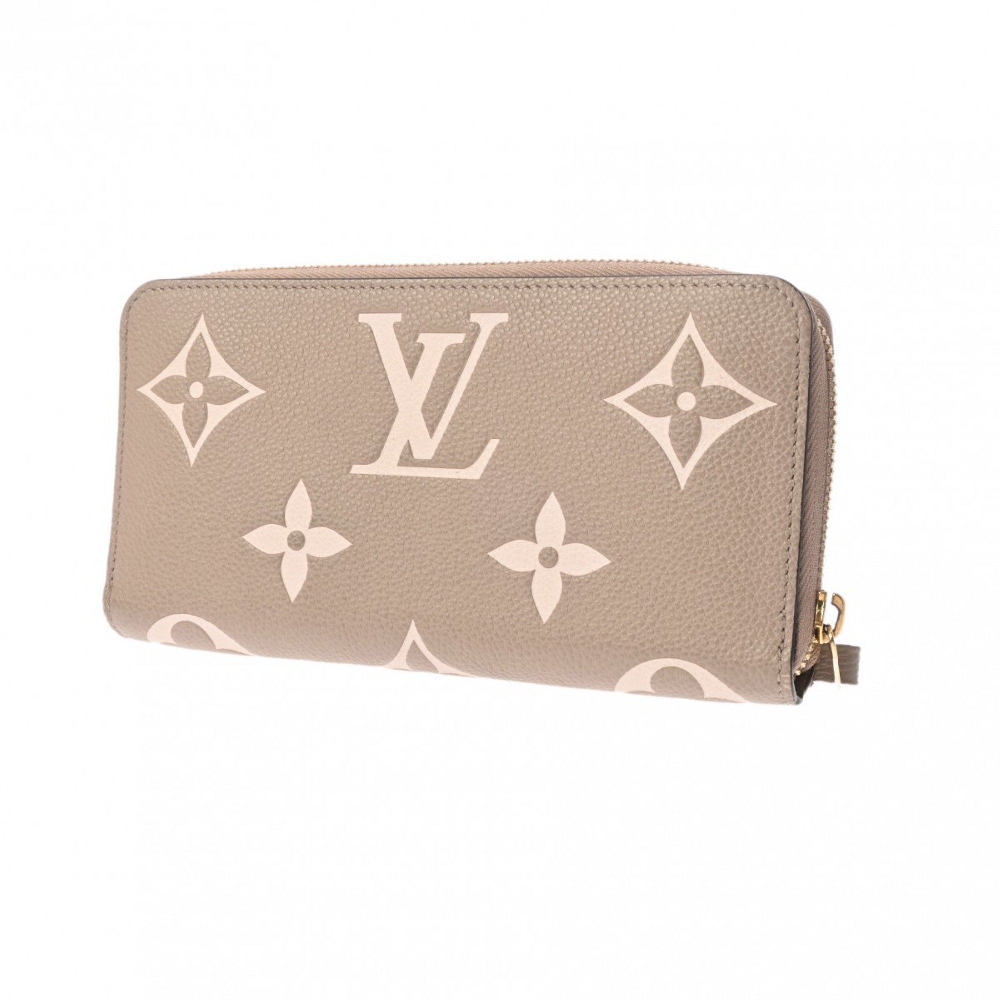 LOUIS VUITTON Louis Vuitton Monogram Empreinte Zippy Wallet Tourterelle/Creme M69794 Women's Leather Long