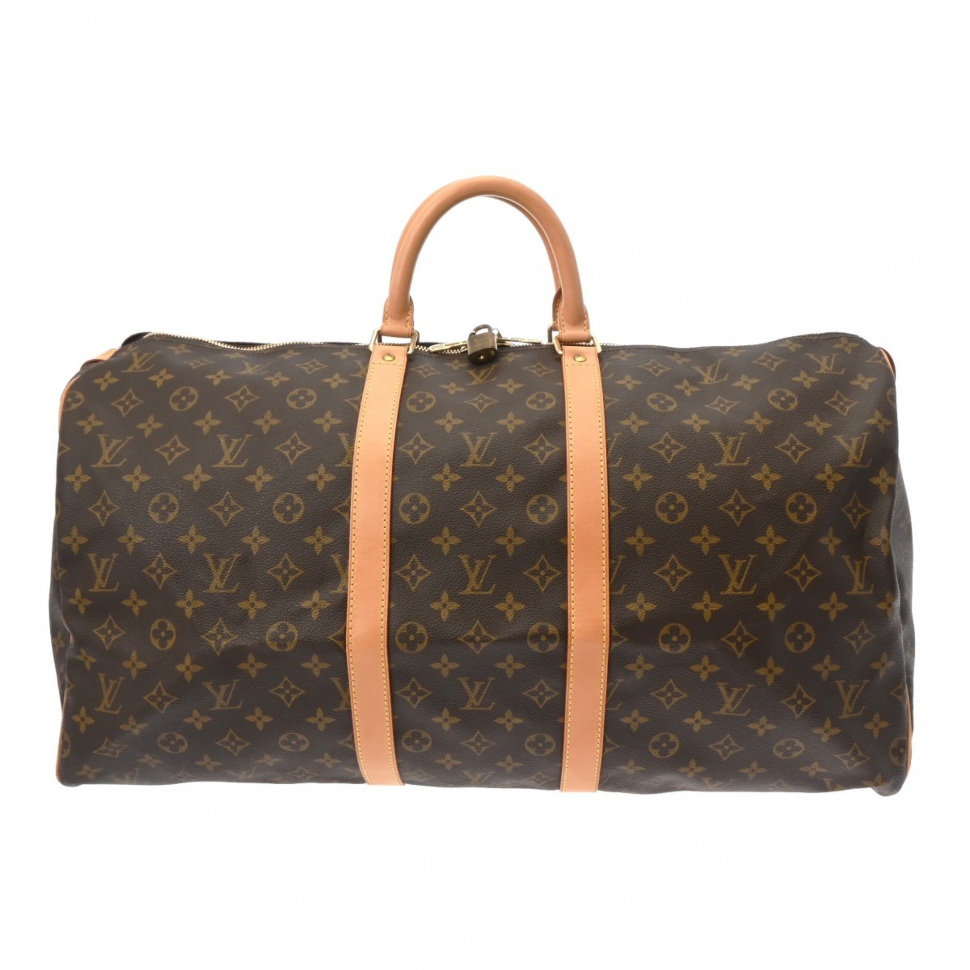 LOUIS VUITTON Louis Vuitton Monogram Keepall 55 Brown M41424 Unisex Canvas Boston Bag