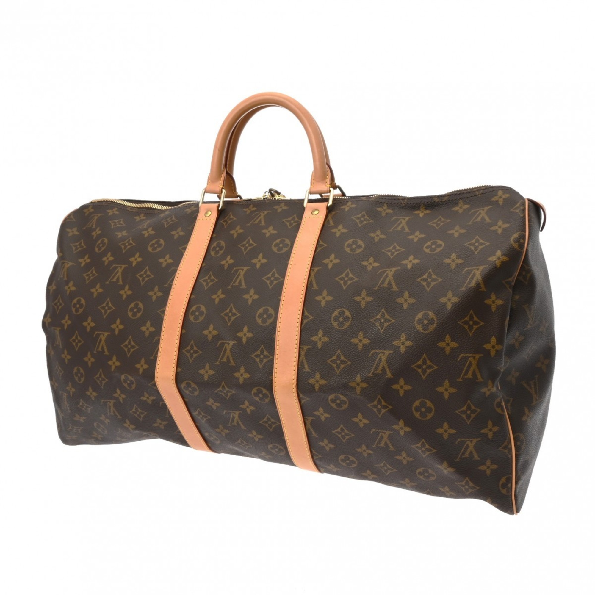 LOUIS VUITTON Louis Vuitton Monogram Keepall 55 Brown M41424 Unisex Canvas Boston Bag