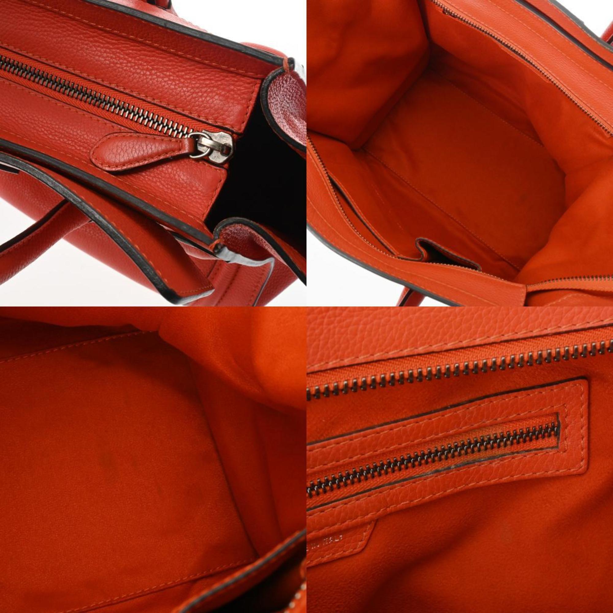 CELINE Luggage Shopper Orange Women's Drummed Calfskin Handbag