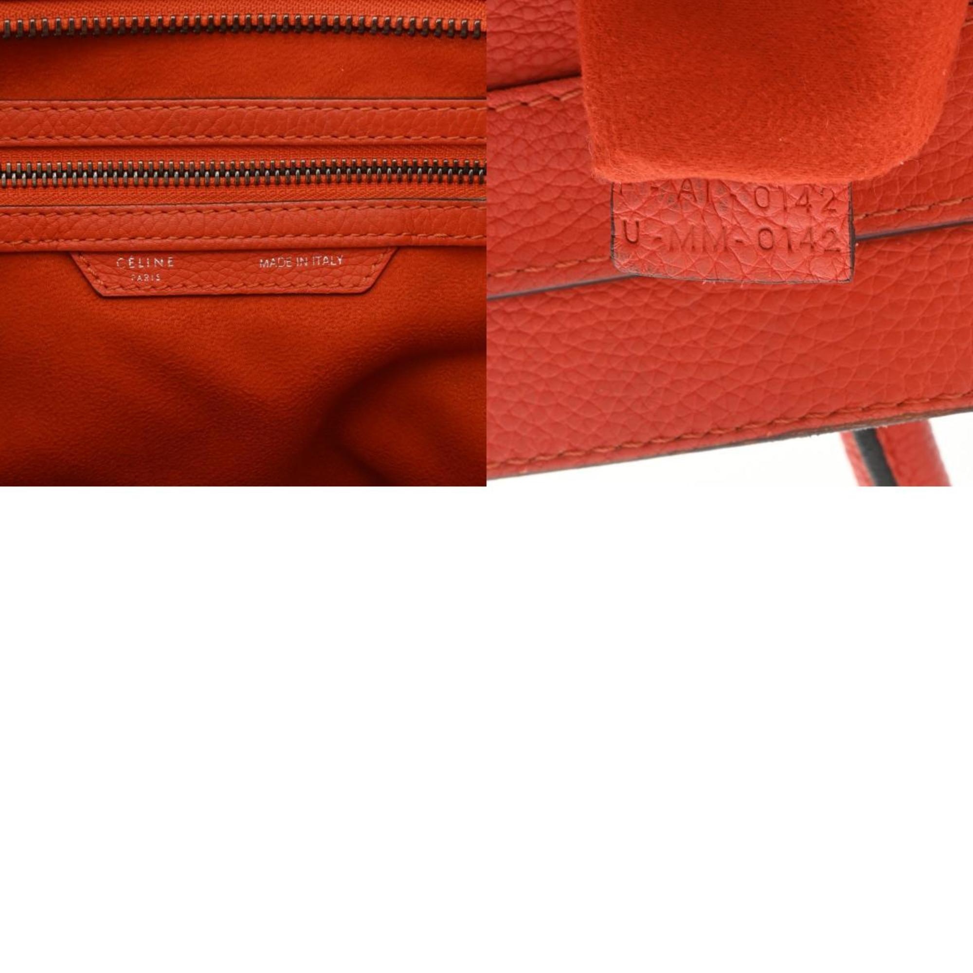 CELINE Luggage Shopper Orange Women's Drummed Calfskin Handbag