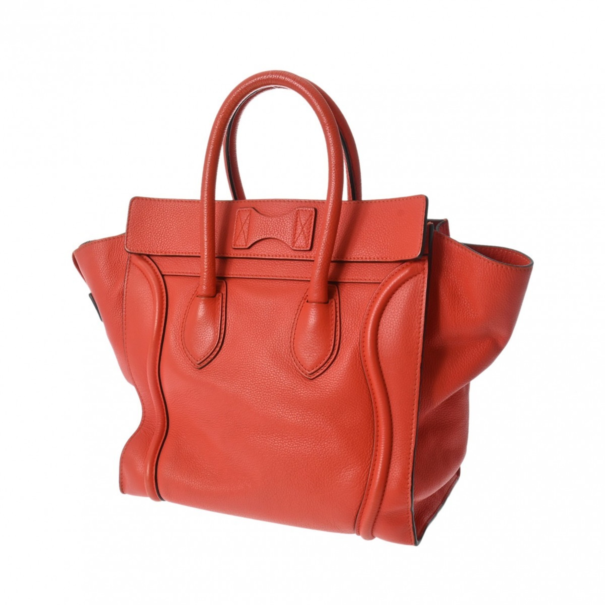 CELINE Luggage Shopper Orange Women's Drummed Calfskin Handbag