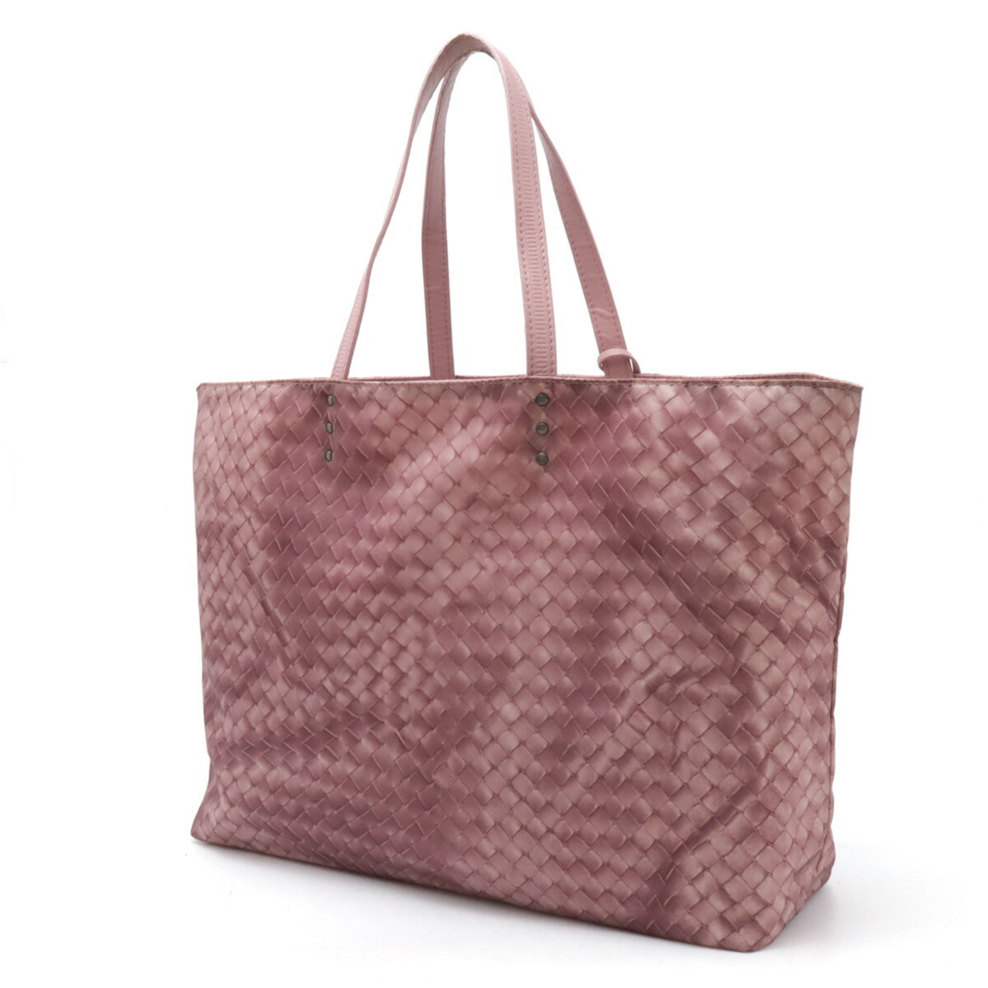 BOTTEGA VENETA Bottega Veneta Intreccio Illusion Tote Bag Shoulder Nylon Dusty Pink 299875