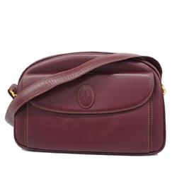 Cartier Shoulder Bag Must Leather Bordeaux Women's