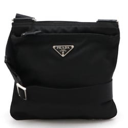 PRADA VELA Shoulder Bag Pochette Nylon Leather NERO Black B7372