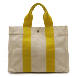 HERMES Hermes Bora PM Tote Bag Handbag Canvas Natural Yellow