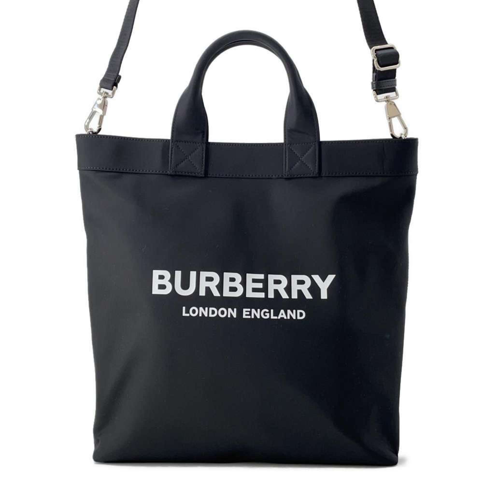 Burberry Tote Bag Nylon 8026233 BURBERRY 2way Shoulder Black