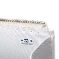 Chanel Wallet/Coin Case Matelasse Coco Mark Caviar Skin AP3179 Fragment Business Card Holder/Card White