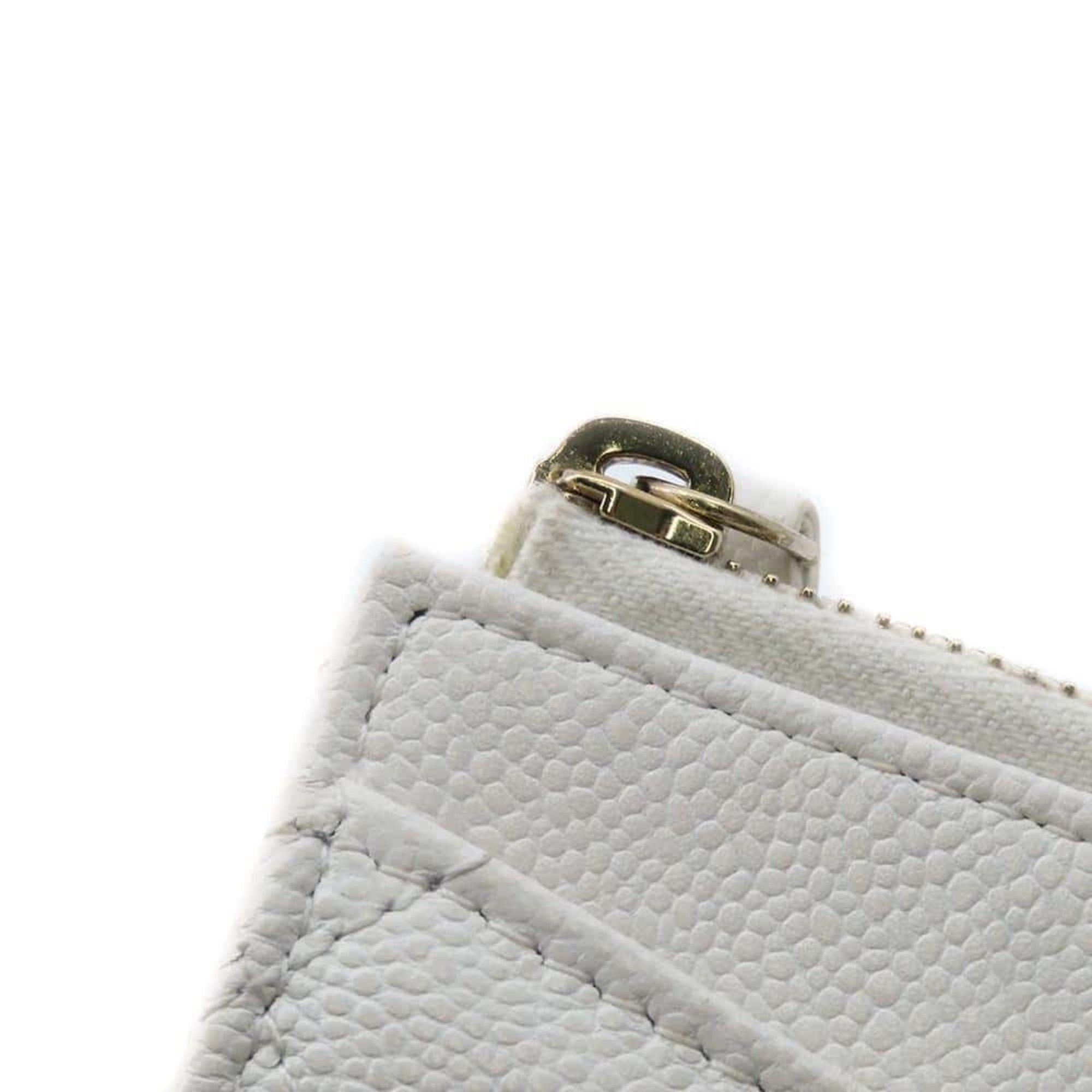 Chanel Wallet/Coin Case Matelasse Coco Mark Caviar Skin AP3179 Fragment Business Card Holder/Card White