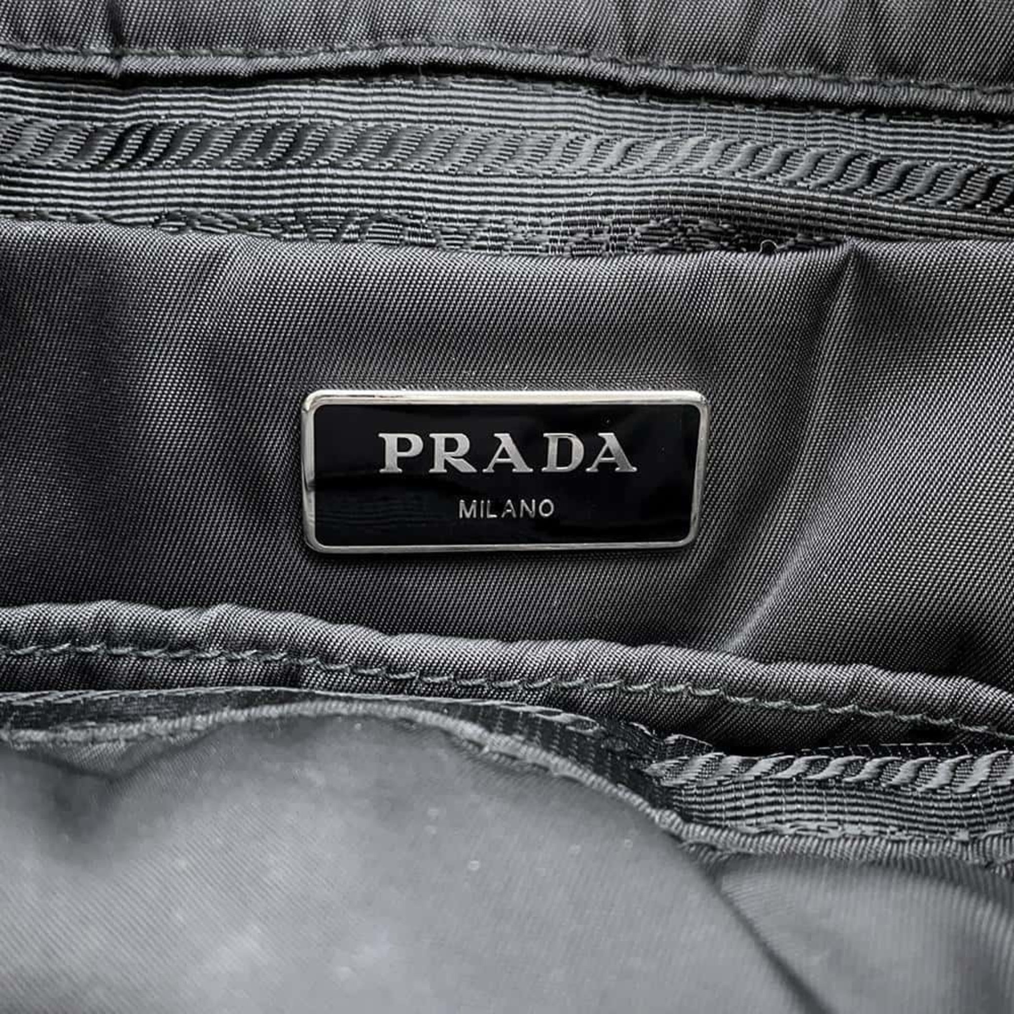 Prada Handbag Tessuto Bomber Nylon 1BG168 PRADA 2way Shoulder Bag Black