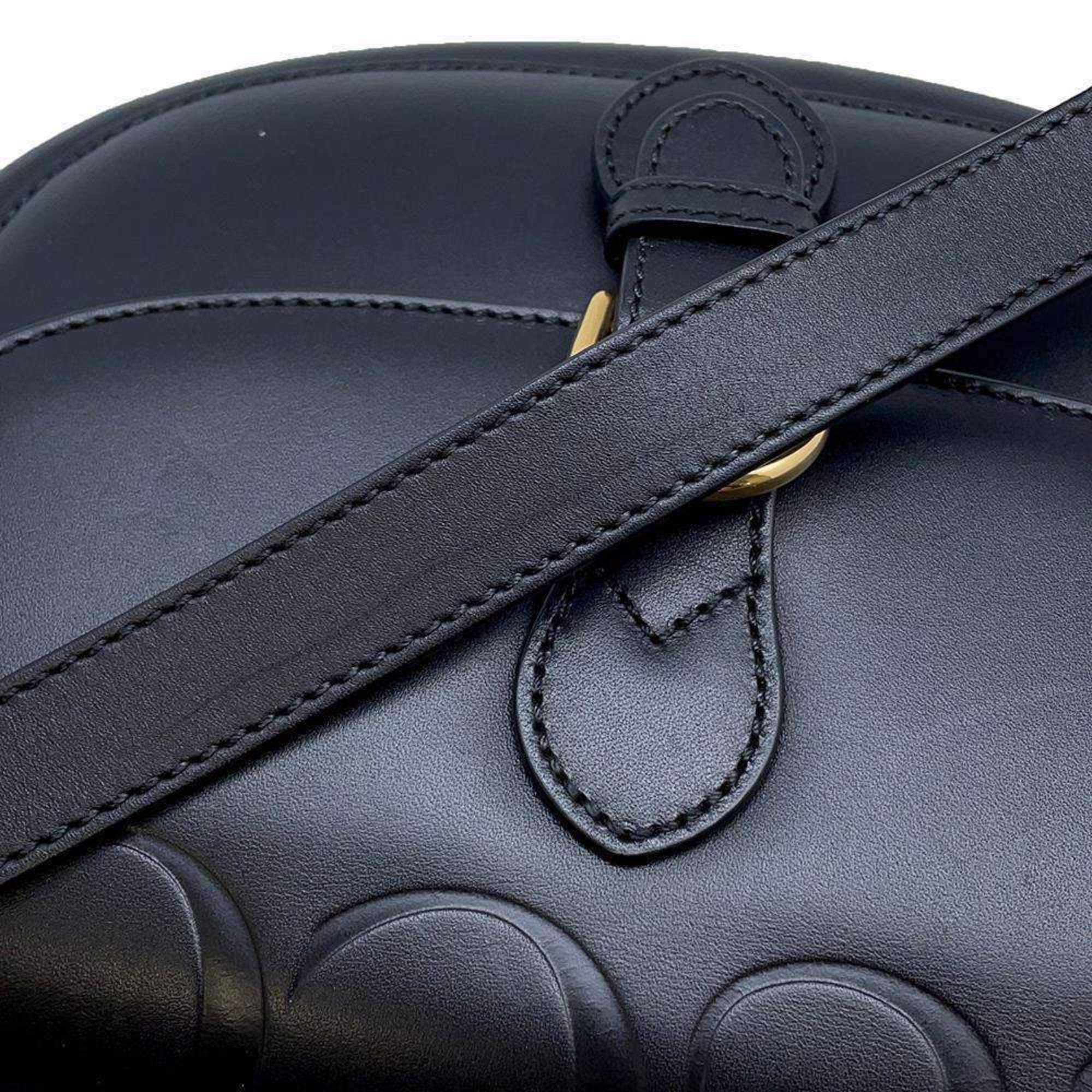 Gucci shoulder bag embossed buckle leather 675923 GUCCI black