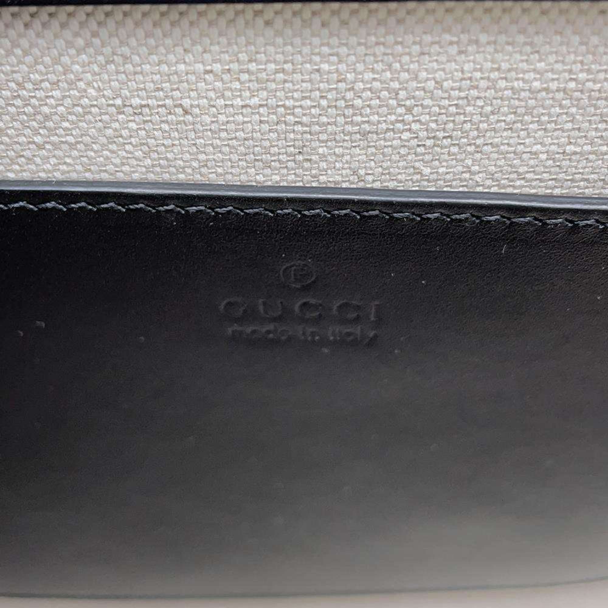 Gucci shoulder bag embossed buckle leather 675923 GUCCI black