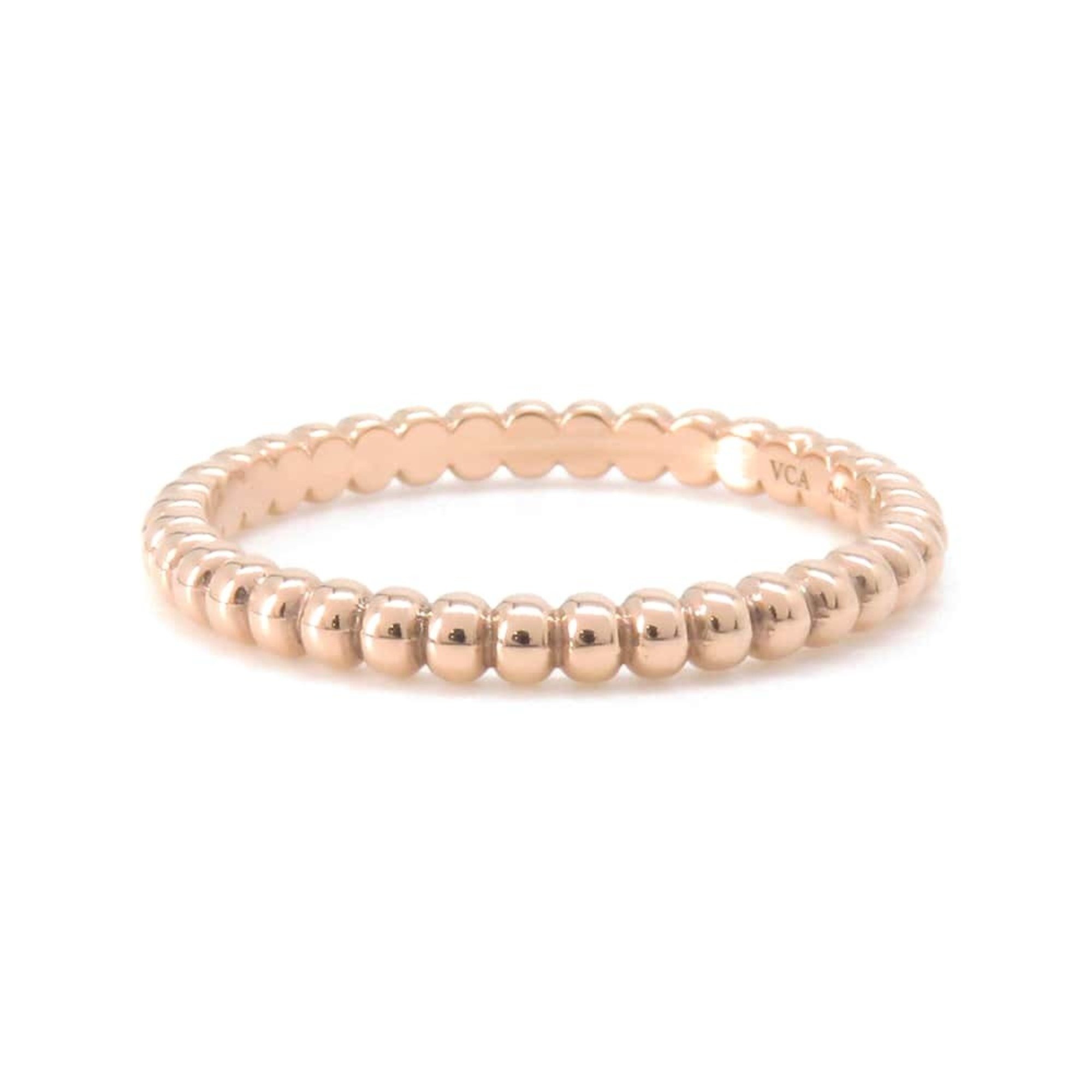 Van Cleef & Arpels Ring Perlée Gold Pearl Small K18PG Pink Size 52 VCARN33052