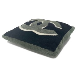 Chanel cushion Coco mark mouton cashmere CHANEL black white