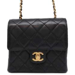 Chanel Chain Shoulder Bag Matelasse Coco Mark Calf Leather AS3648 CHANEL Black