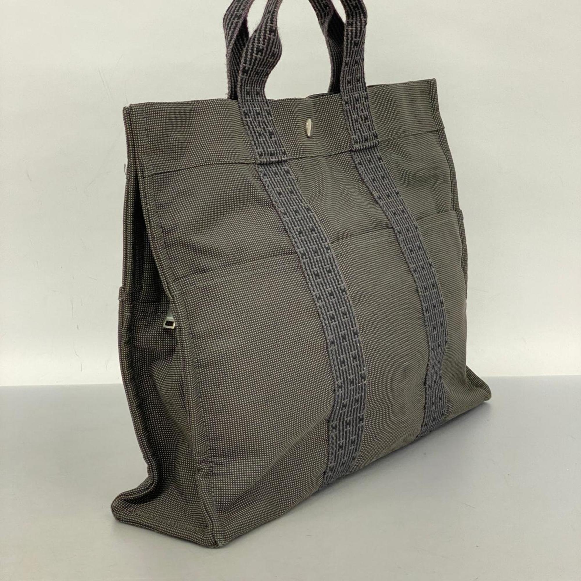 Hermes Tote Bag Air Line MM Canvas Grey Women's