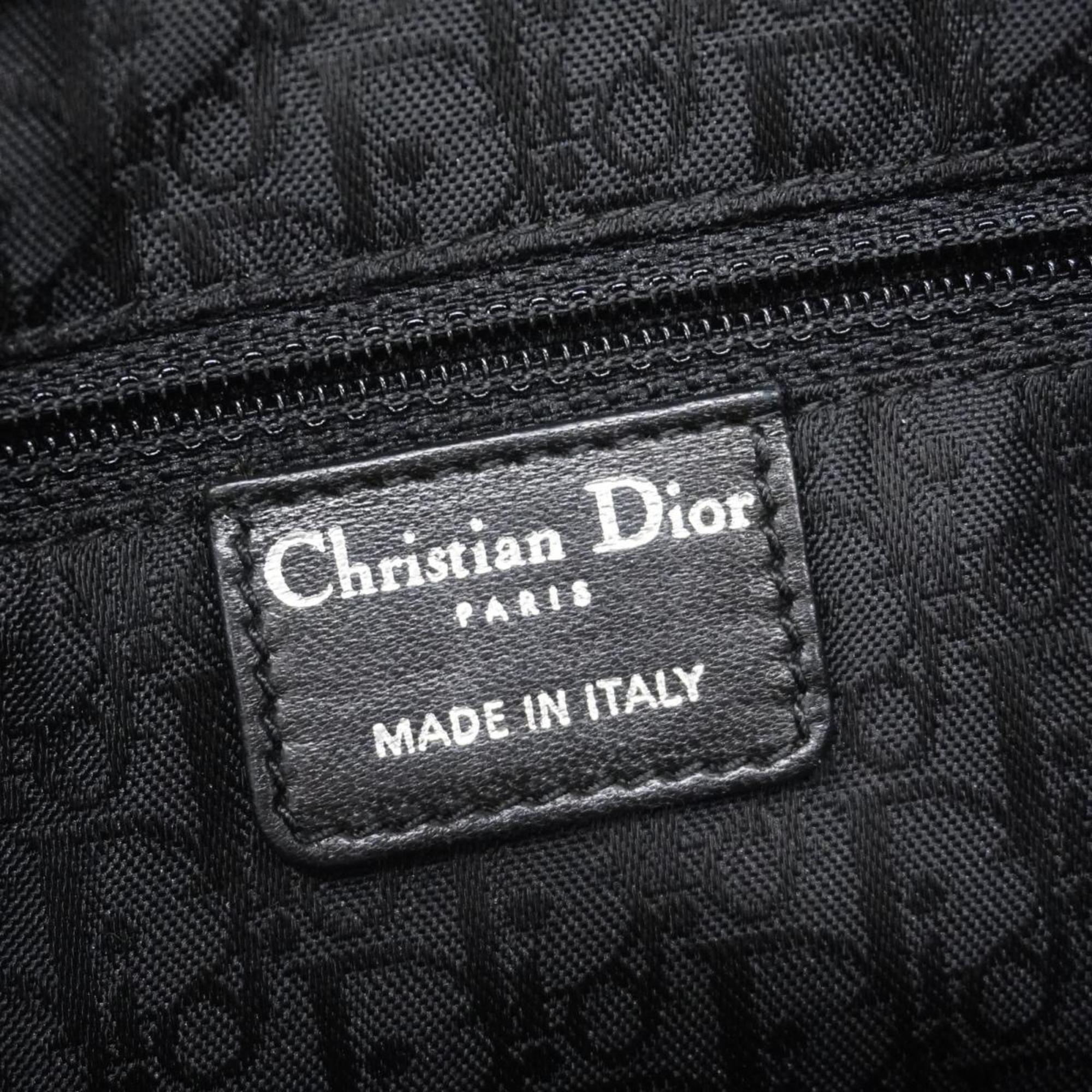 Christian Dior Handbag Cannage Leather Black Women's