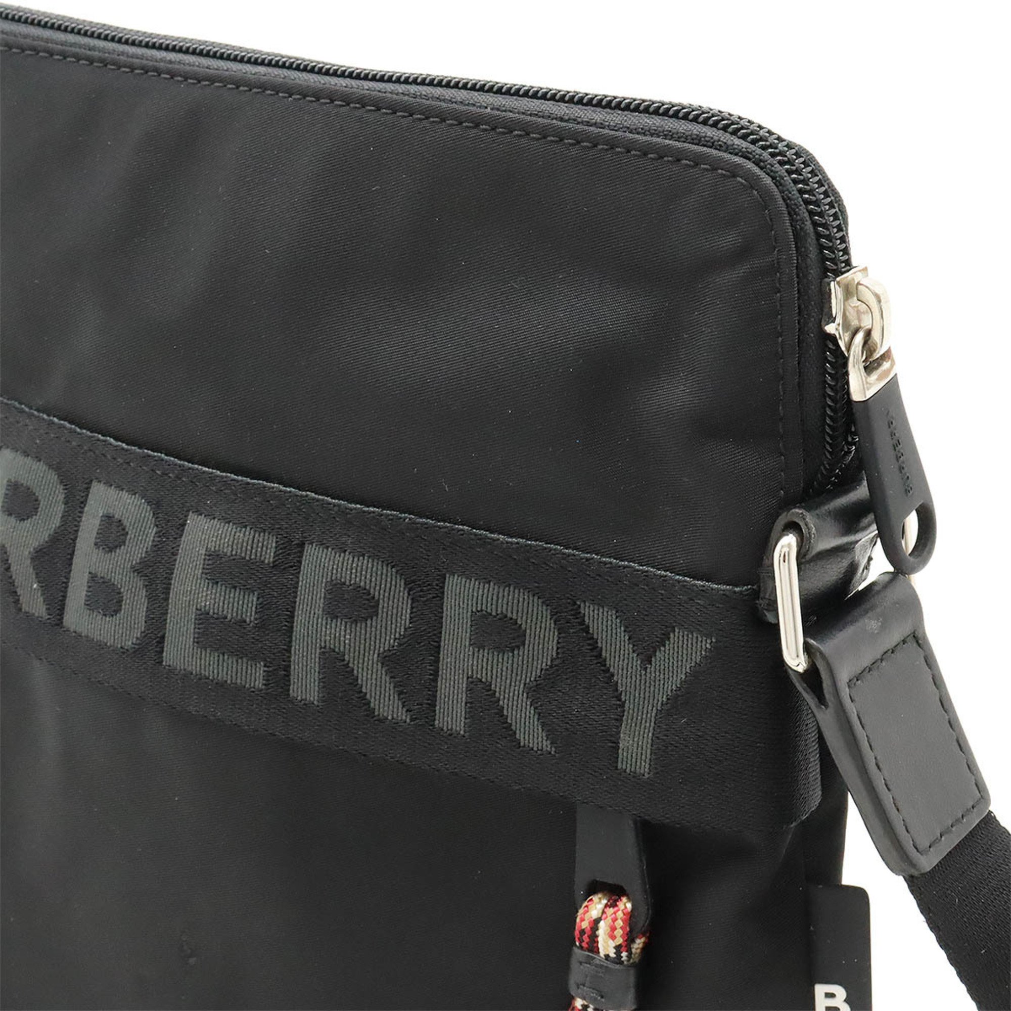 BURBERRY London Crossbody Bag Shoulder Nylon Leather Black