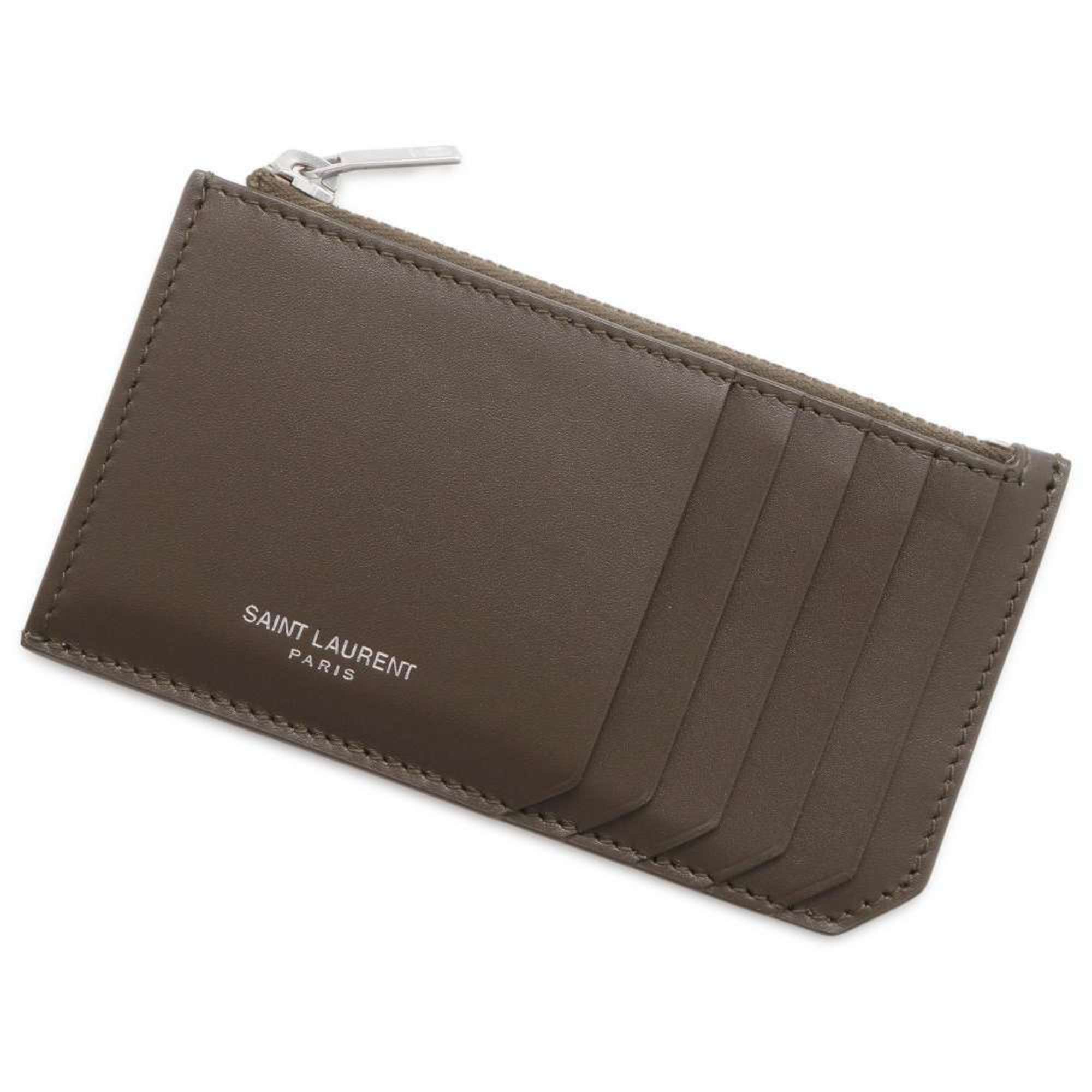 Saint Laurent Business Card Holder/Card Case Fragment Zip Smooth Leather 609362 SAINT LAURENT PARIS