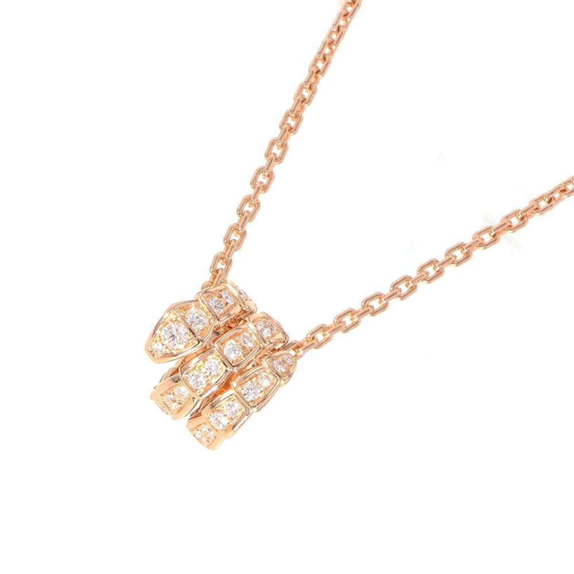 BVLGARI Necklace Serpenti Viper Diamond 0.63ct K18PG Pink Gold 357795