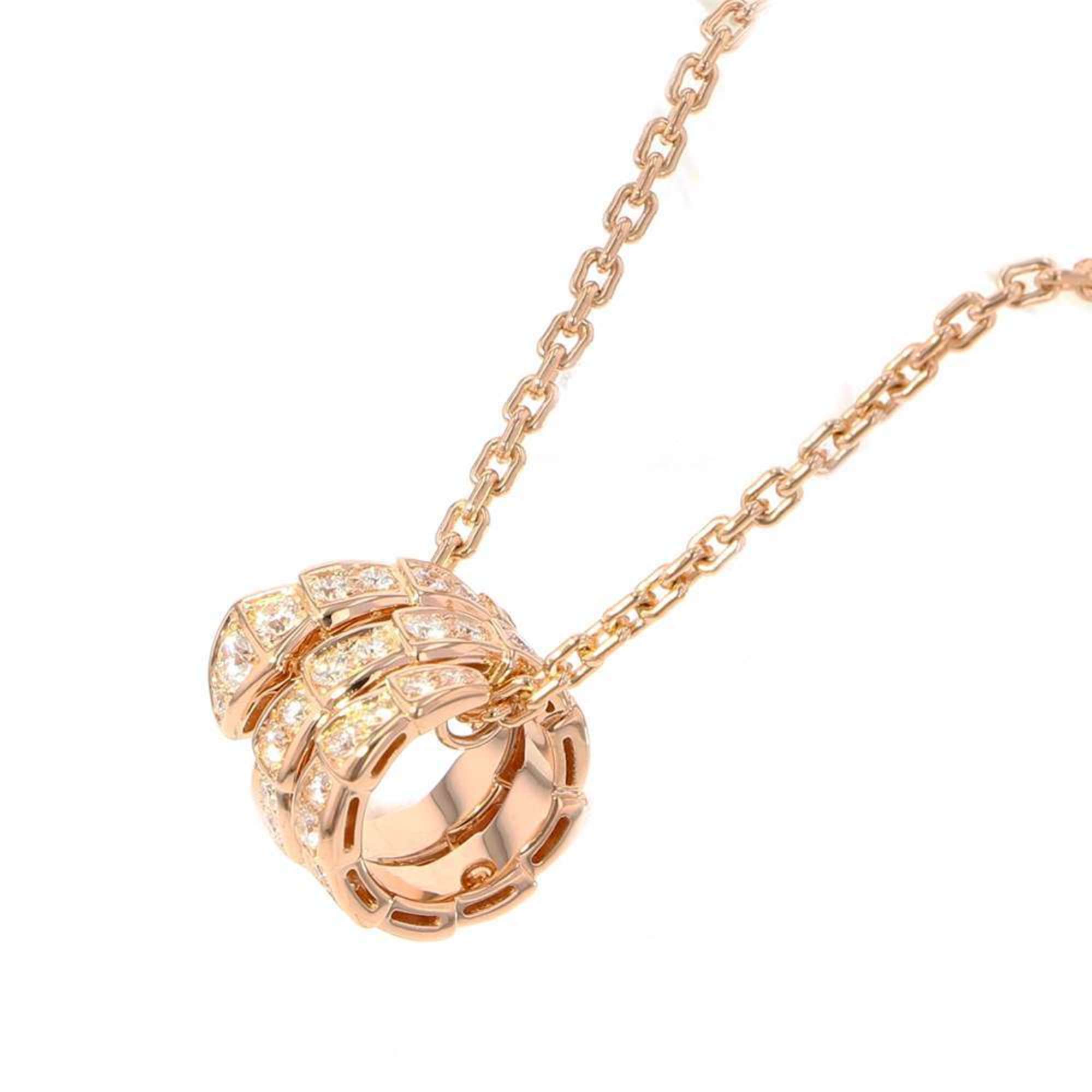 BVLGARI Necklace Serpenti Viper Diamond 0.63ct K18PG Pink Gold 357795