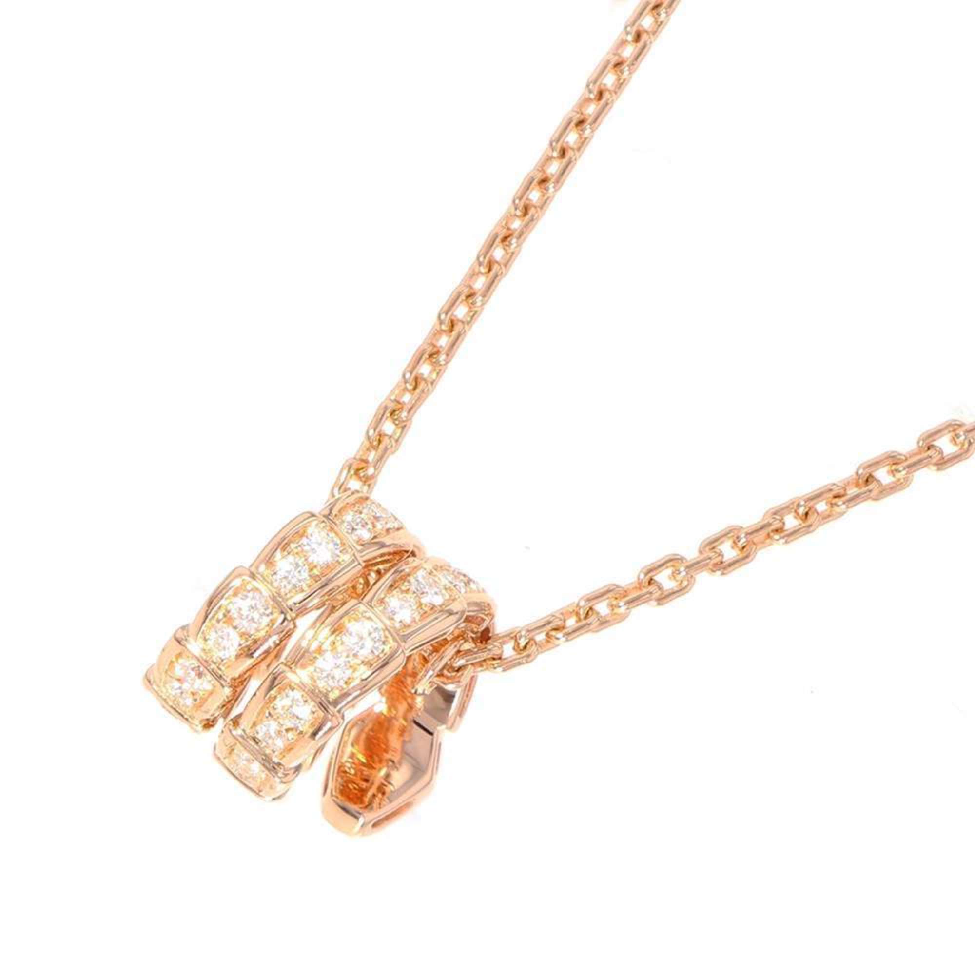 BVLGARI Necklace Serpenti Viper Diamond 0.63ct K18PG Pink Gold 357795