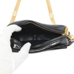 Chanel Chain Shoulder Bag Matelasse Coco Mark Tassel Patent CHANEL Black