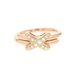 Chaumet Ring Jeux de Liens Diamond 10P 0.12ct K18PG Pink Gold Size 48 081239