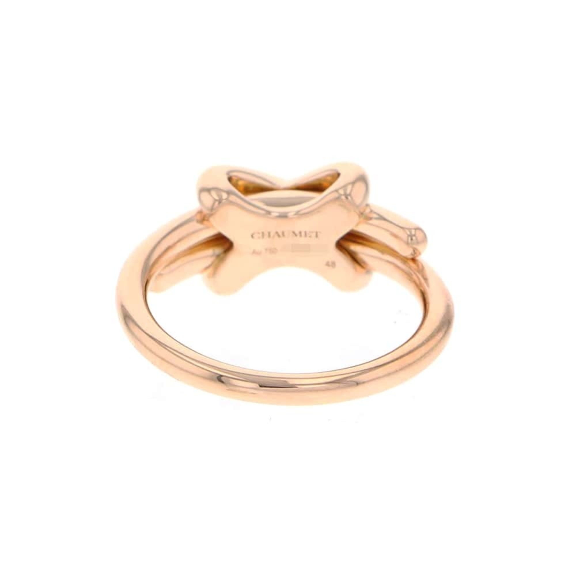 Chaumet Ring Jeux de Liens Diamond 10P 0.12ct K18PG Pink Gold Size 48 081239