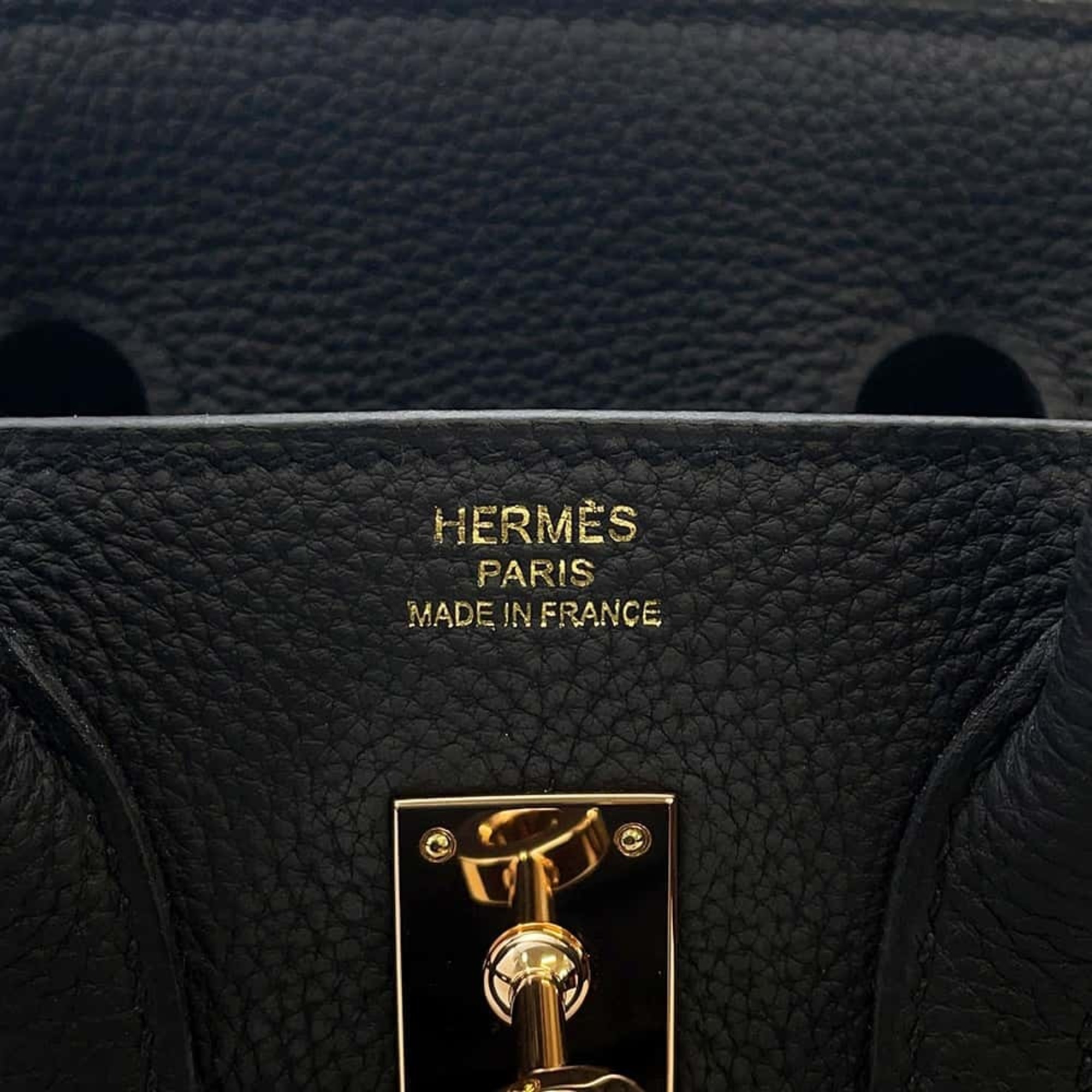 Hermes Birkin 25 Black Pink Handbag Togo U Stamp HERMES